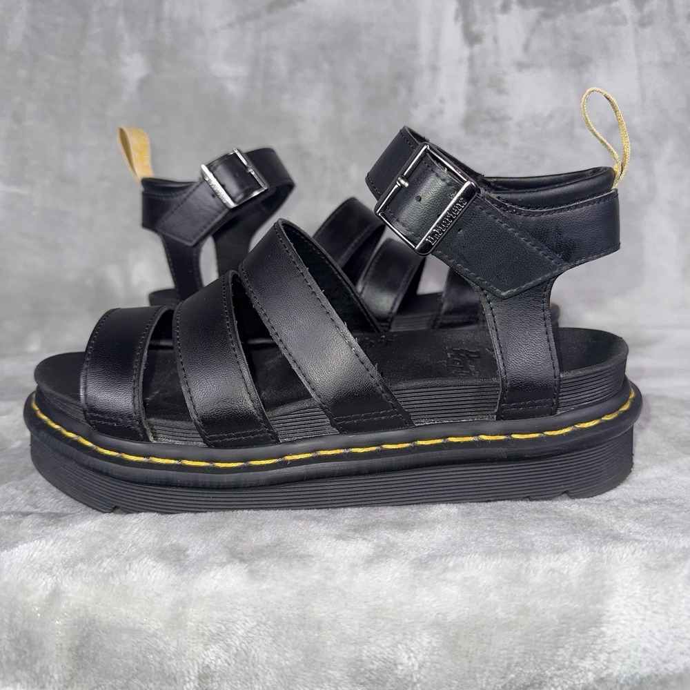Dr. Doc Martens Blaire Athena Gladiator Sandals Black Women's Size 8 Retro - Picture 3 of 16
